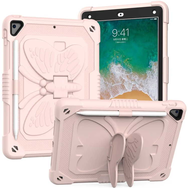 A-One Brand - iPad 9.7 (2017/2018/Air/Air2) Skal Butterfly Hybrid med Axelrem - Rosa