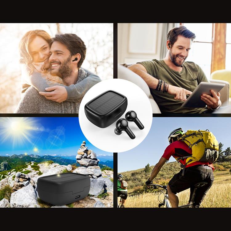 Choetech - Choetech In-ear Hörlurar BH-T09 Solar TWS med Powerbank 300mAh - Svart