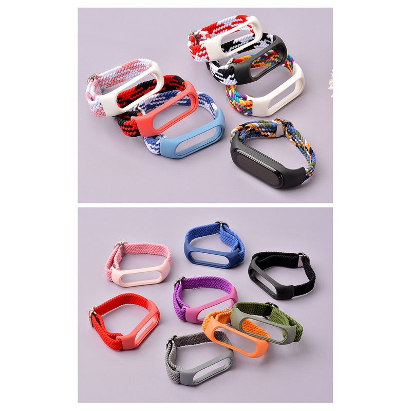 A-One Brand - Braided Ersättningsarmband till Xiaomi Mi Band 6/5/4/3 - Orange