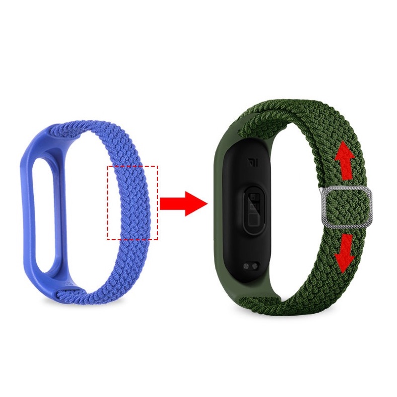 A-One Brand - Braided Ersättningsarmband till Xiaomi Mi Band 6/5/4/3 - Orange