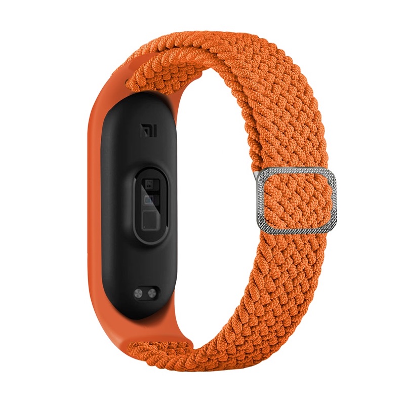 A-One Brand - Braided Ersättningsarmband till Xiaomi Mi Band 6/5/4/3 - Orange