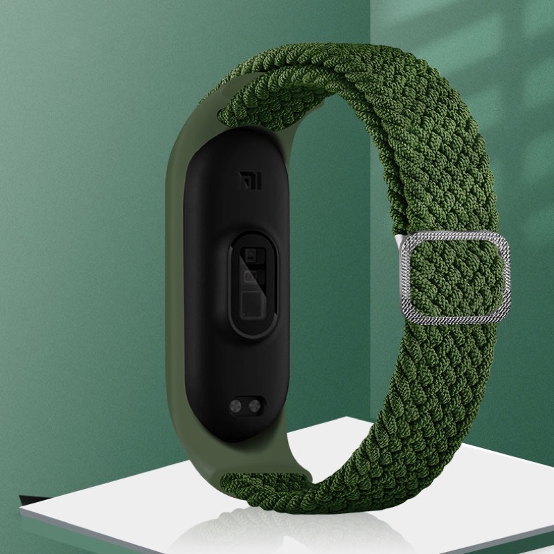 A-One Brand - Braided Ersättningsarmband till Xiaomi Mi Band 6/5/4/3 - Orange