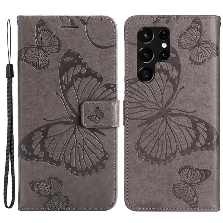 A-One Brand - Butterfly Imprinted Fodral Galaxy S22 - Grå