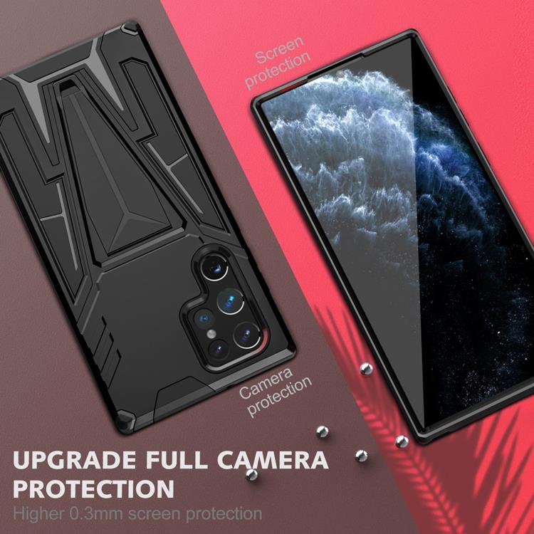 A-One Brand - V-Shaped Kickstand Skal Galaxy S22 Ultra - Svart