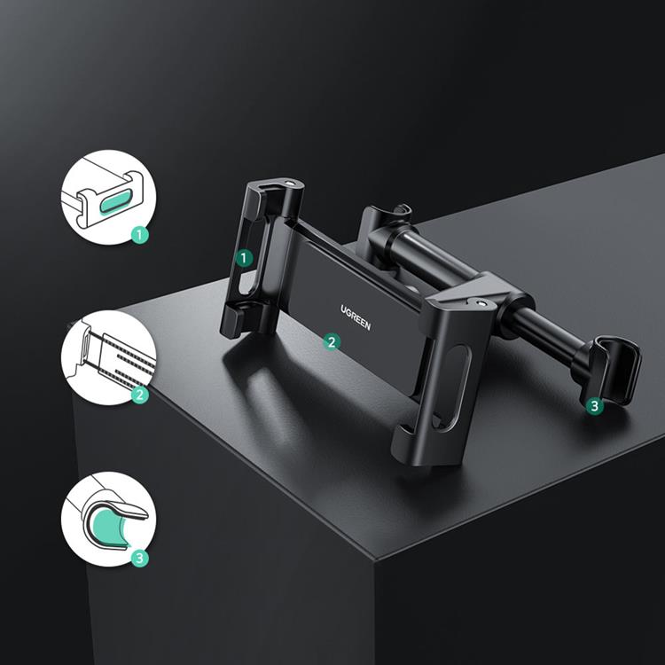 Ugreen - Ugreen Bilhållare För Smartphones/Surfplattor På Nackstödet - Svart
