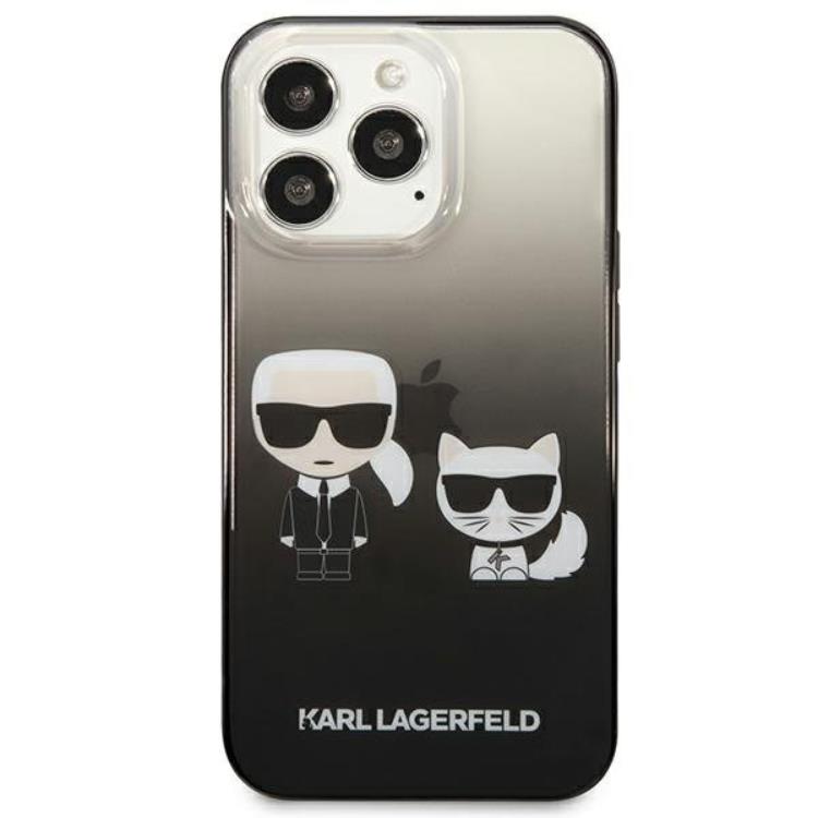 KARL LAGERFELD - Karl Lagerfeld iPhone 13 Pro Skal Gradient Ikonik Karl & Choupette - Svart