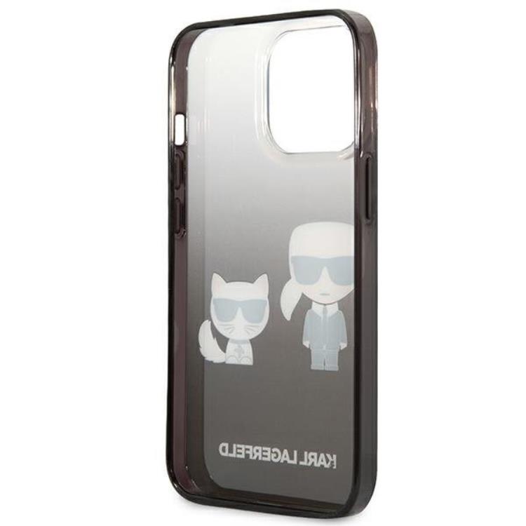 KARL LAGERFELD - Karl Lagerfeld iPhone 13 Pro Skal Gradient Ikonik Karl & Choupette - Svart
