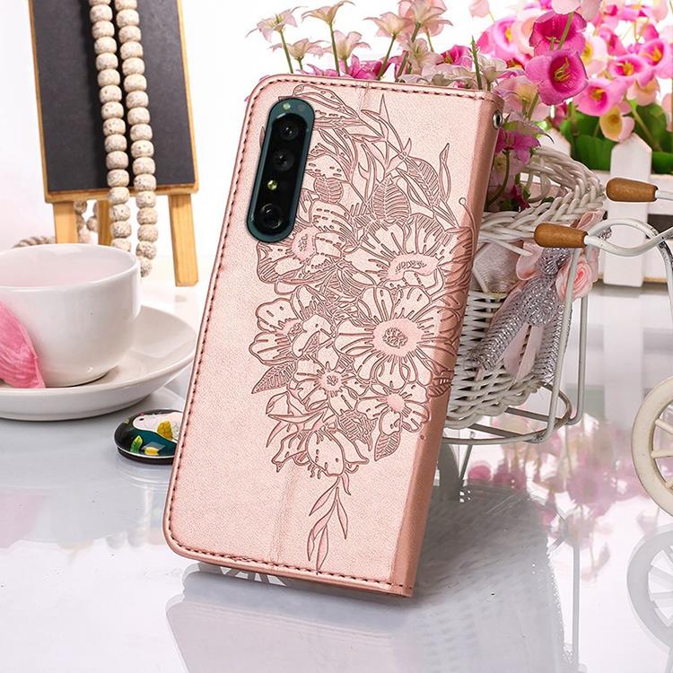 A-One Brand - Sony Xperia 1 IV Plånboksfodral Butterfly - Rosa Guld