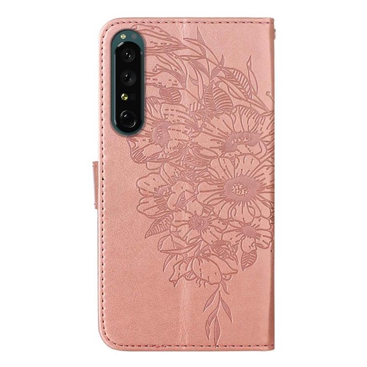 A-One Brand - Sony Xperia 1 IV Plånboksfodral Butterfly - Rosa Guld