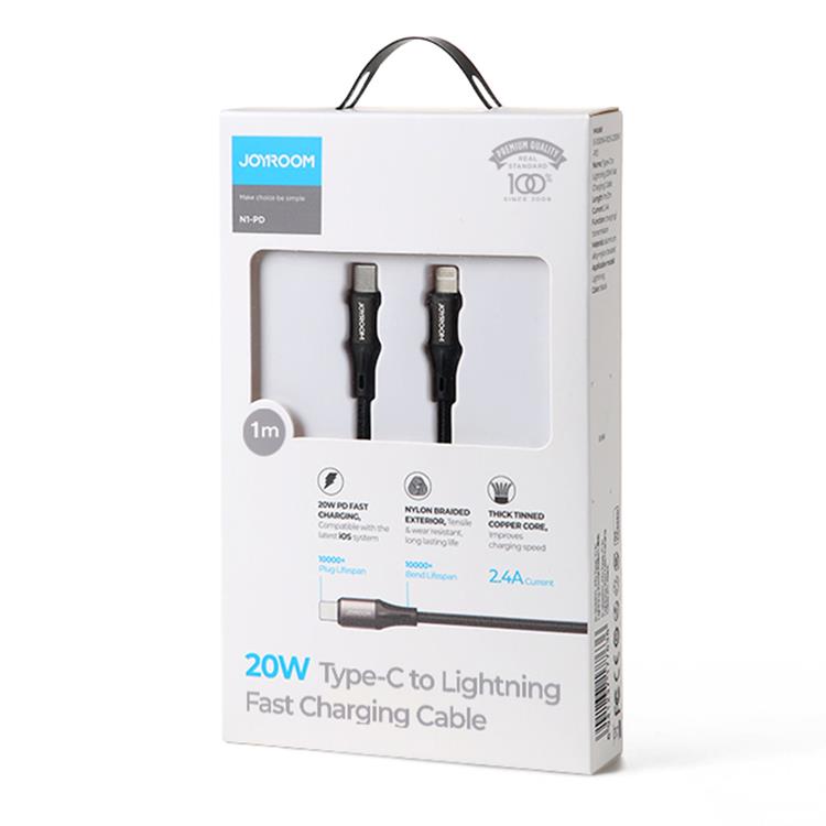 Joyroom - Joyroom USB Type C - Lightning Kabel PD 20W 1m - Svart