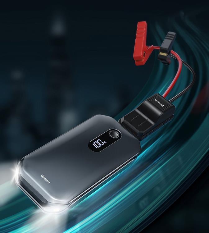 UTGATT1 - Baseus Power Super Energy Bil Jump Starter 12000 mAh 12 V 1000 A/600 A - Röd