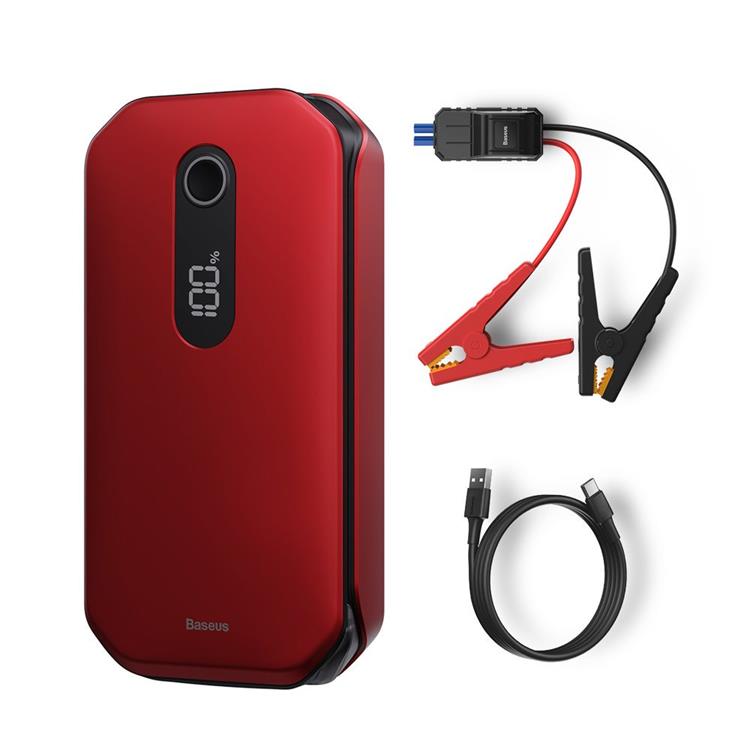 UTGATT1 - Baseus Power Super Energy Bil Jump Starter 12000 mAh 12 V 1000 A/600 A - Röd