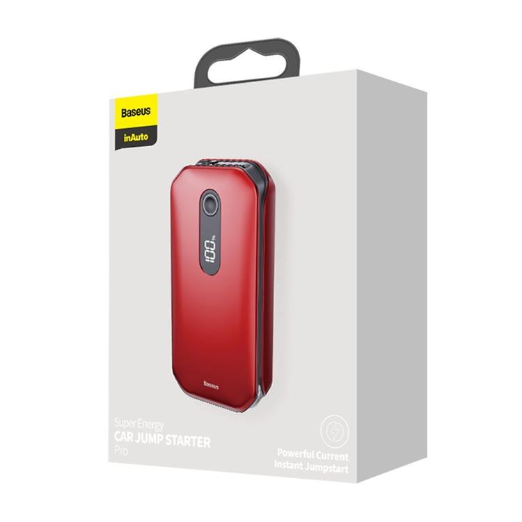 UTGATT1 - Baseus Power Super Energy Bil Jump Starter 12000 mAh 12 V 1000 A/600 A - Röd