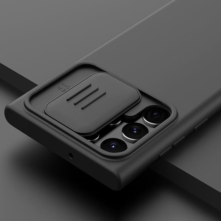 UTGÅTT - Nillkin Galaxy S22 Ultra Skal CamShield Silky Silicone - Svart