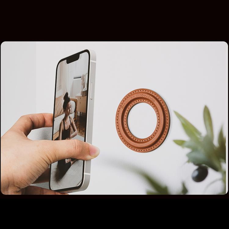 UTGÅTT - Nillkin SnapHold Self Adhesive Magsafe Magnetisk Sticker Hållare - Brun