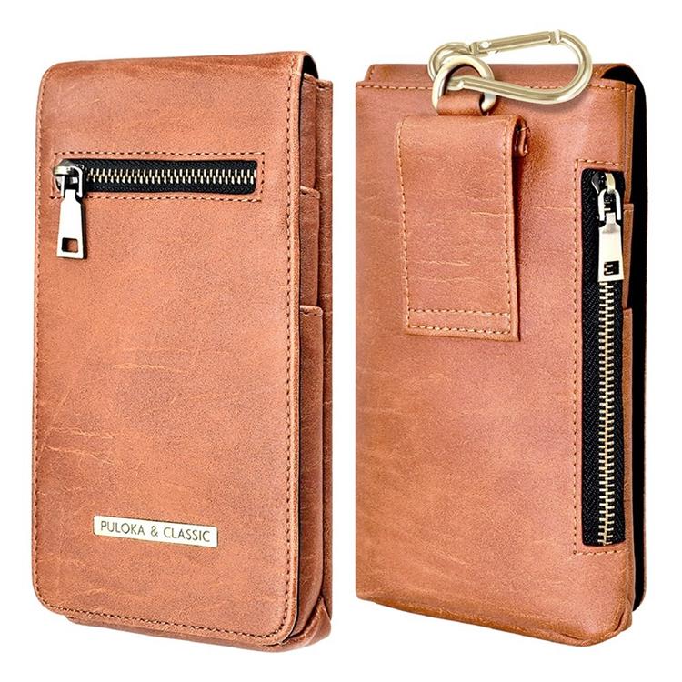 PULOKA - PULOKA Bältesväskor Vertical Multifunction Zipper - Brun