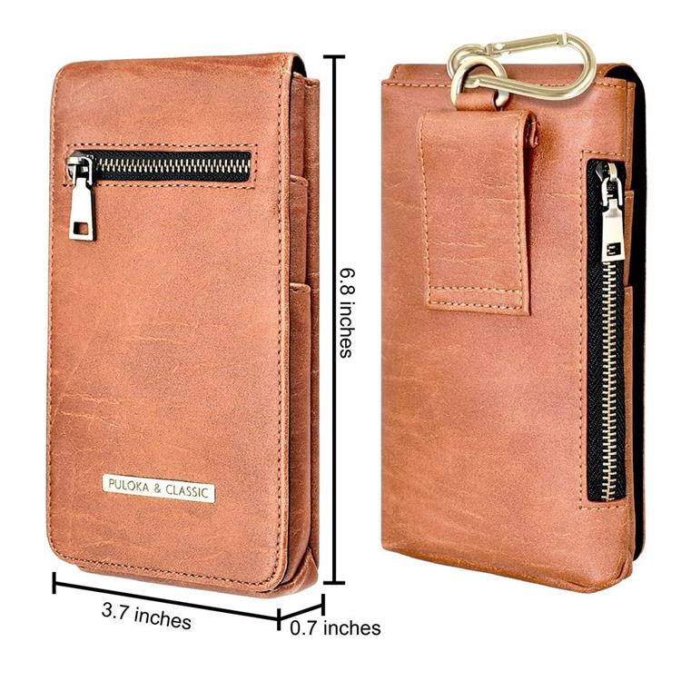 PULOKA - PULOKA Bältesväskor Vertical Multifunction Zipper - Brun