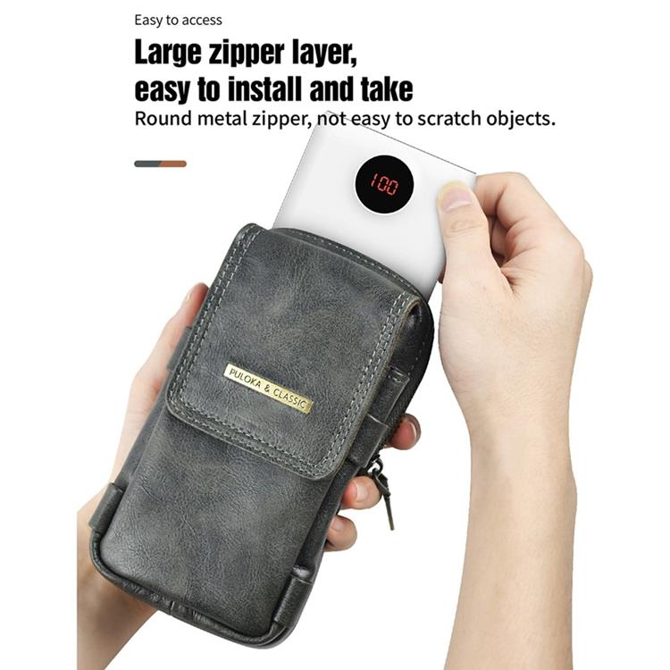 PULOKA - PULOKA Bältesväskor Vertical Outdoor Zippered - Svart