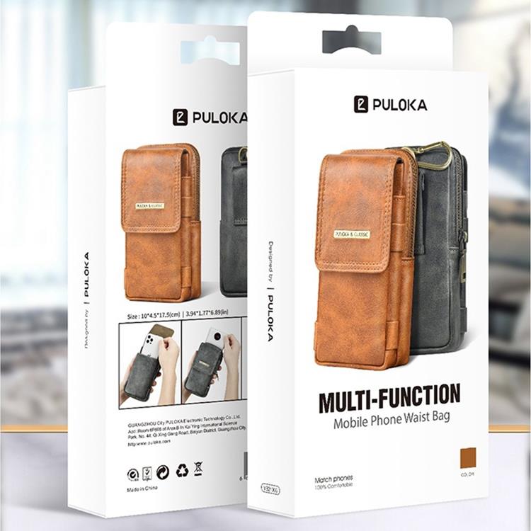 PULOKA - PULOKA Bältesväskor Vertical Outdoor Zippered - Svart