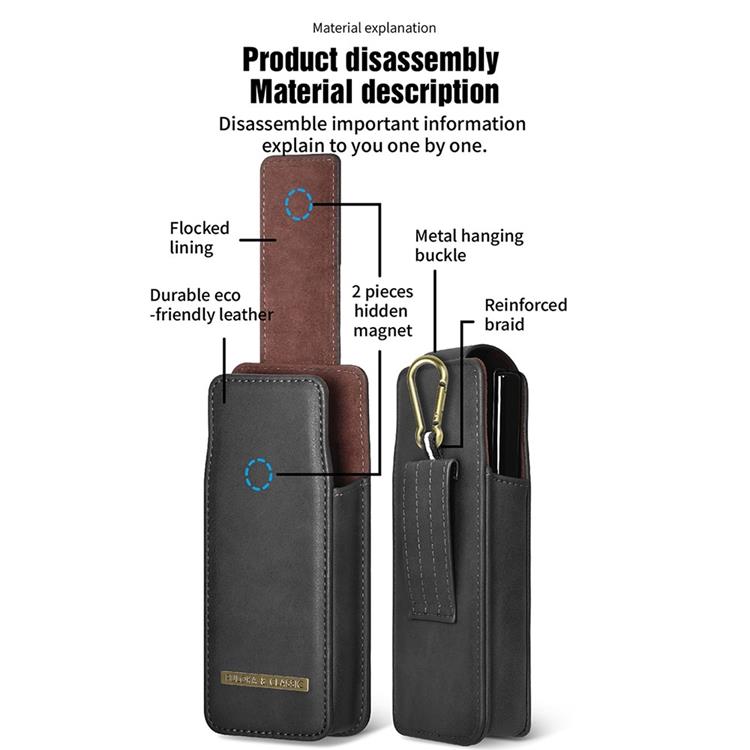 UTGATT1 - PULOKA Galaxy Z Fold 4/Z Fold 3 Bältesväskor Holster Vertical - Brun