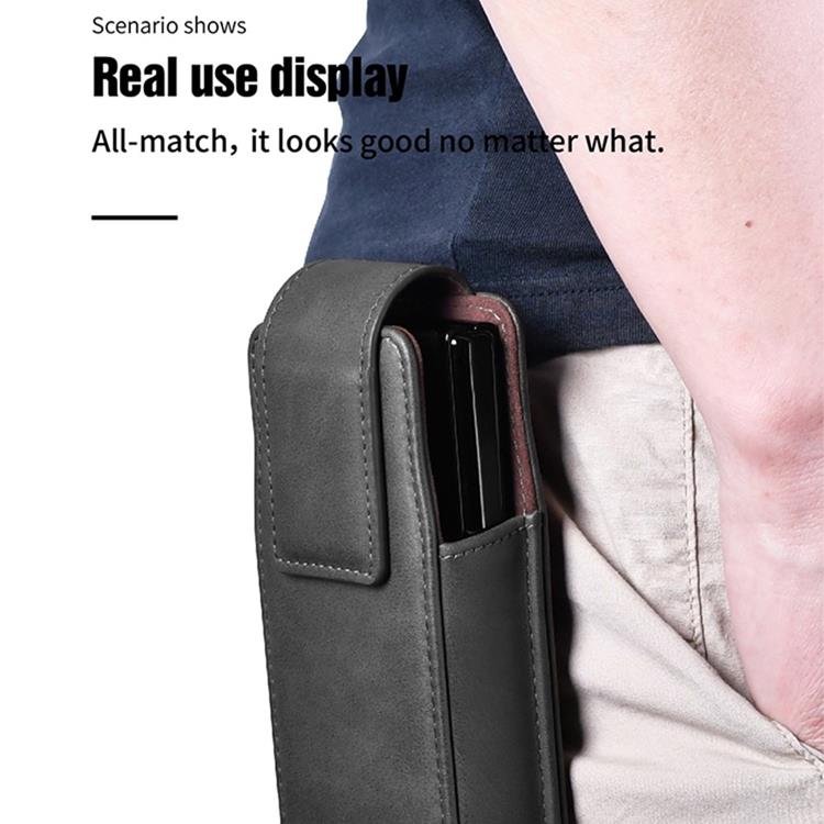UTGATT1 - PULOKA Galaxy Z Fold 4/Z Fold 3 Bältesväskor Holster Vertical - Brun
