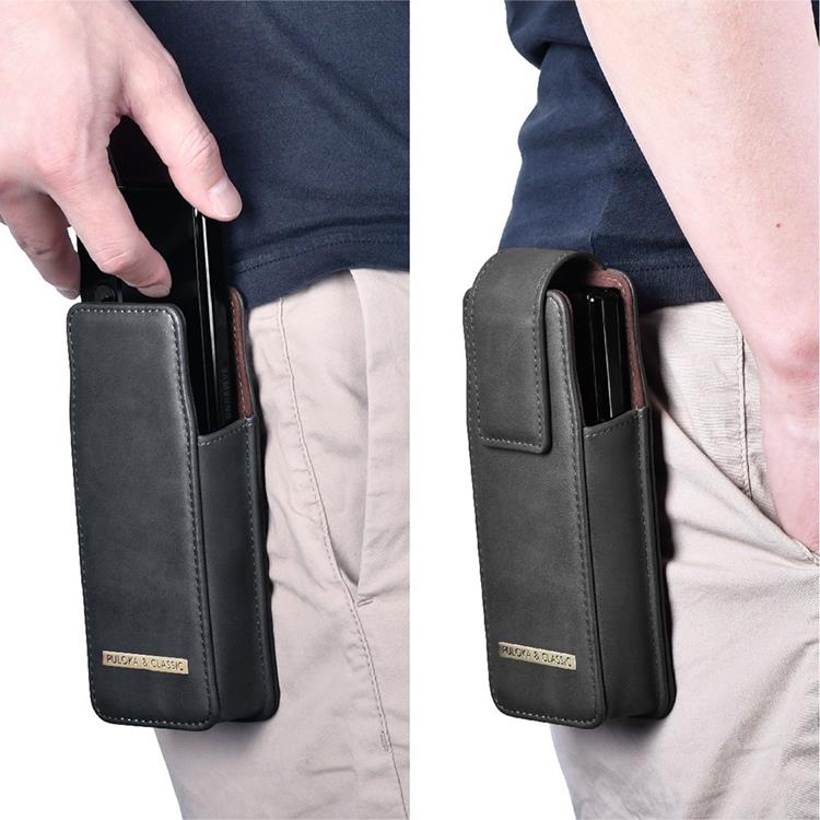 UTGATT1 - PULOKA Galaxy Z Fold 4/Z Fold 3 Bältesväskor Holster Vertical - Brun