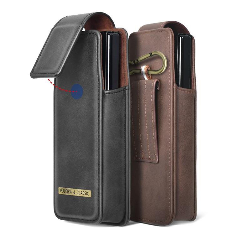 UTGATT1 - PULOKA Galaxy Z Fold 4/Z Fold 3 Bältesväskor Holster Vertical - Brun