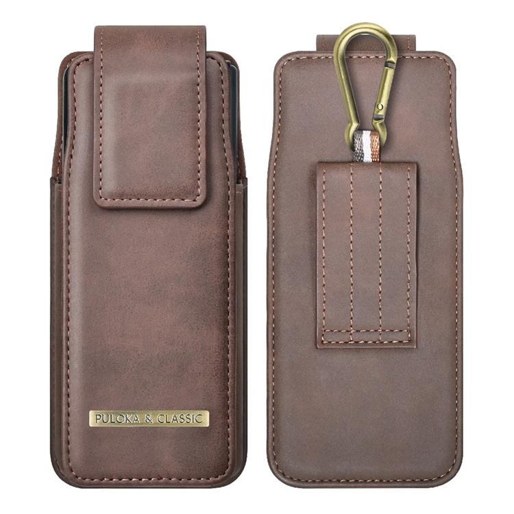 UTGATT1 - PULOKA Galaxy Z Fold 4/Z Fold 3 Bältesväskor Holster Vertical - Brun