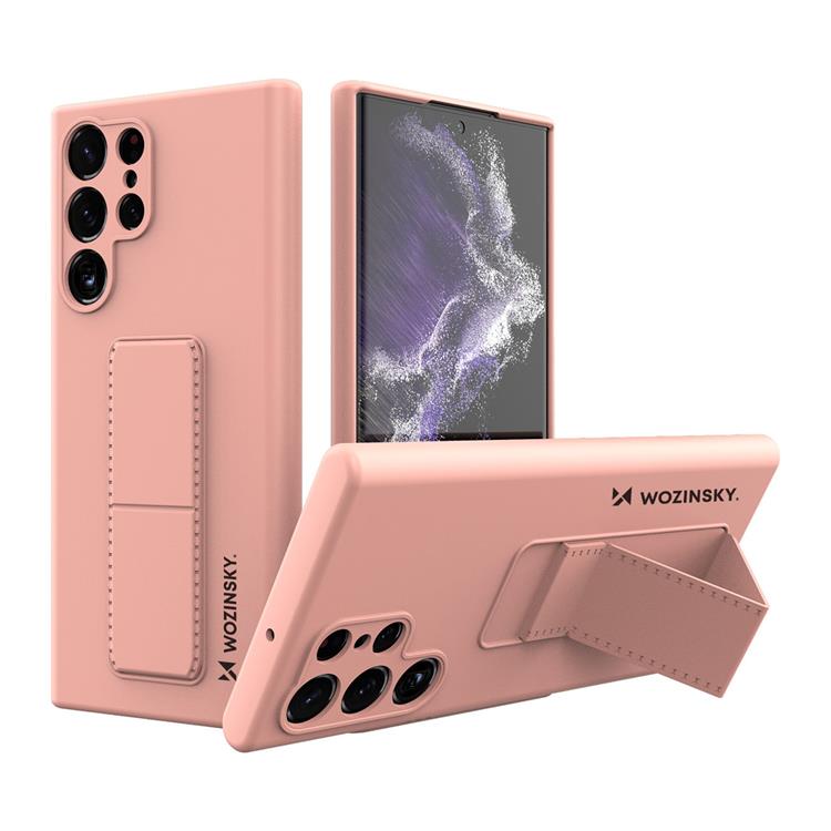 Wozinsky - Wozinsky Galaxy S22 Ultra Skal Kickstand Silicone - Rosa