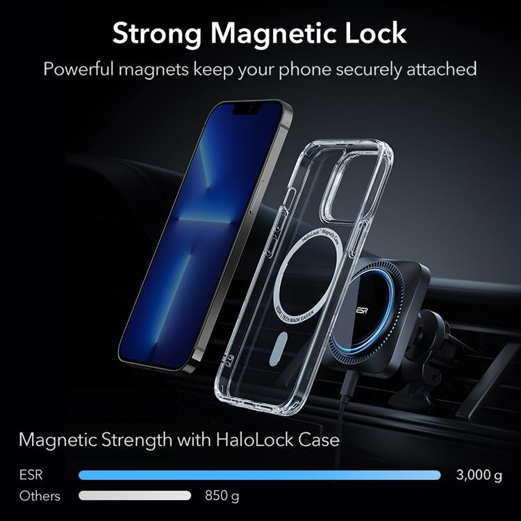 ESR - ESR Halolock Magsafe Magnetic Vent Mobilhållare - Svart