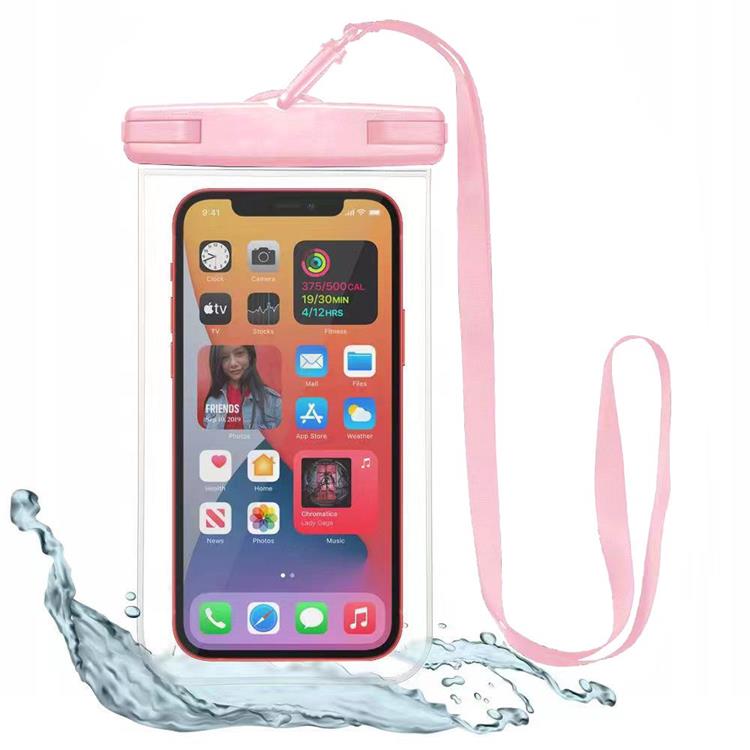 Tech-Protect - Universala Vattentät Mobilväskor - Rosa/Clear