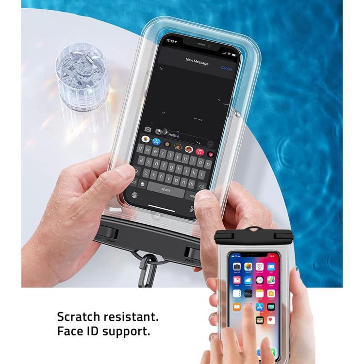 Tech-Protect - Universala Vattentät Mobilväskor - Rosa/Clear