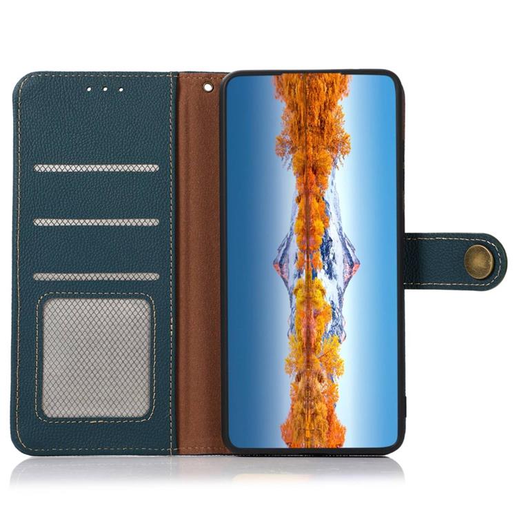 KHAZNEH - KHAZNEH iPhone 14 Plus Plånboksfodral RFID Äkta Läder - Grön