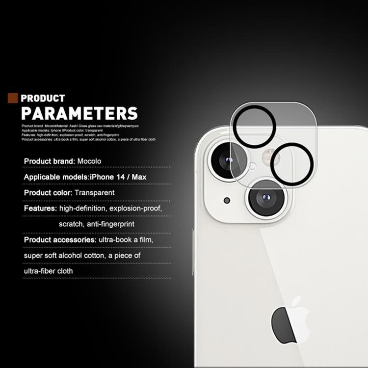 Mocolo - MOCOLO iPhone 14 KameraLinsskydd i Härdat Glas 9H - Clear