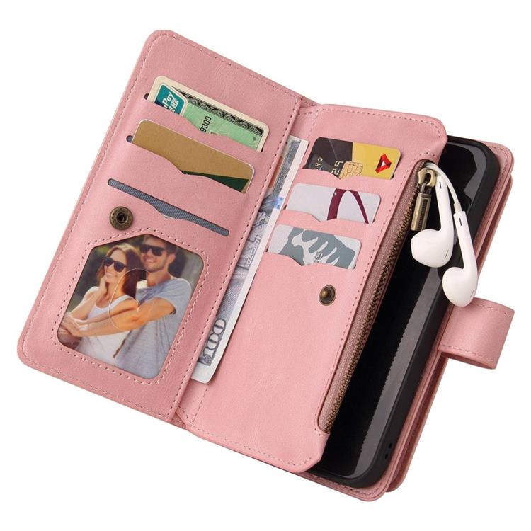 A-One Brand - iPhone 14 Pro Plånboksfodral KT Zipper - Rosa
