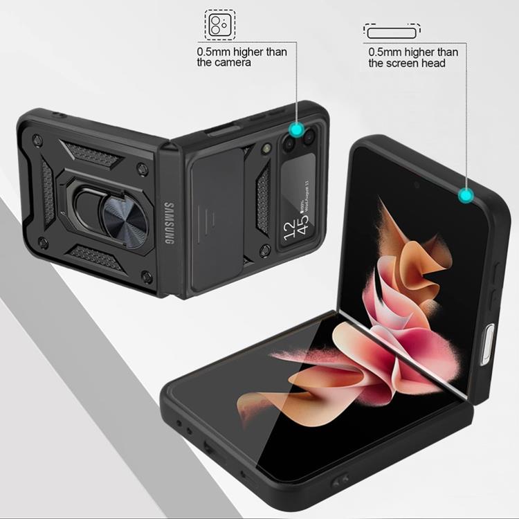 A-One Brand - Galaxy Z Flip 4 Skal Ringhållare Kickstand - Svart