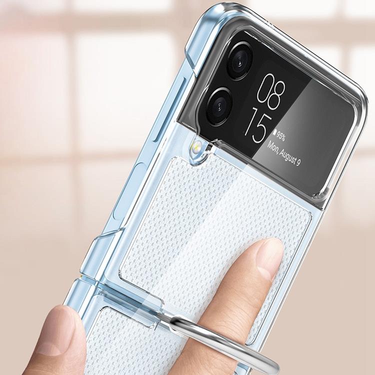 A-One Brand - Galaxy Z Flip 4 Skal TPU Ringhållare - Clear