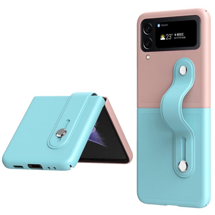 A-One Brand - Galaxy Z Flip 4 Skal Wrist Band Kickstand - Rosa