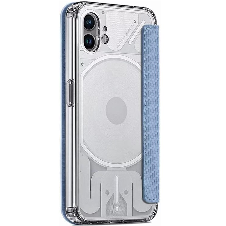 A-One Brand - Nothing Phone 1 Plånboksfodral Silikon Flip - Blå
