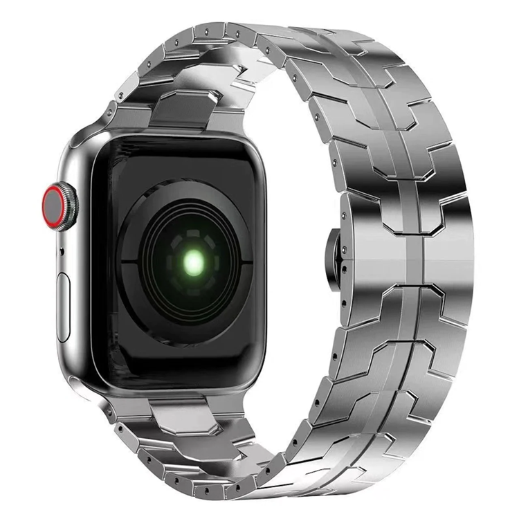 A-One Brand - Apple Watch 2/3/4/5/6/7/SE (42/44/45mm) Armband Race Stainless Steel - Silver