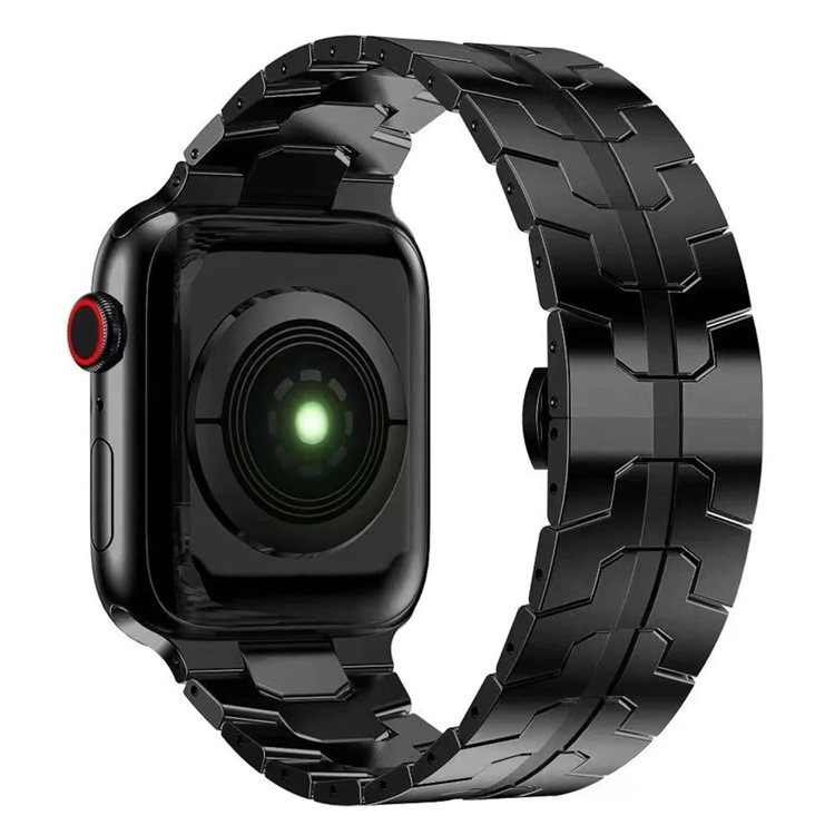 A-One Brand - Apple Watch 2/3/4/5/6/7/SE (38/40/41mm) Armband Race Stainless Steel - Svart