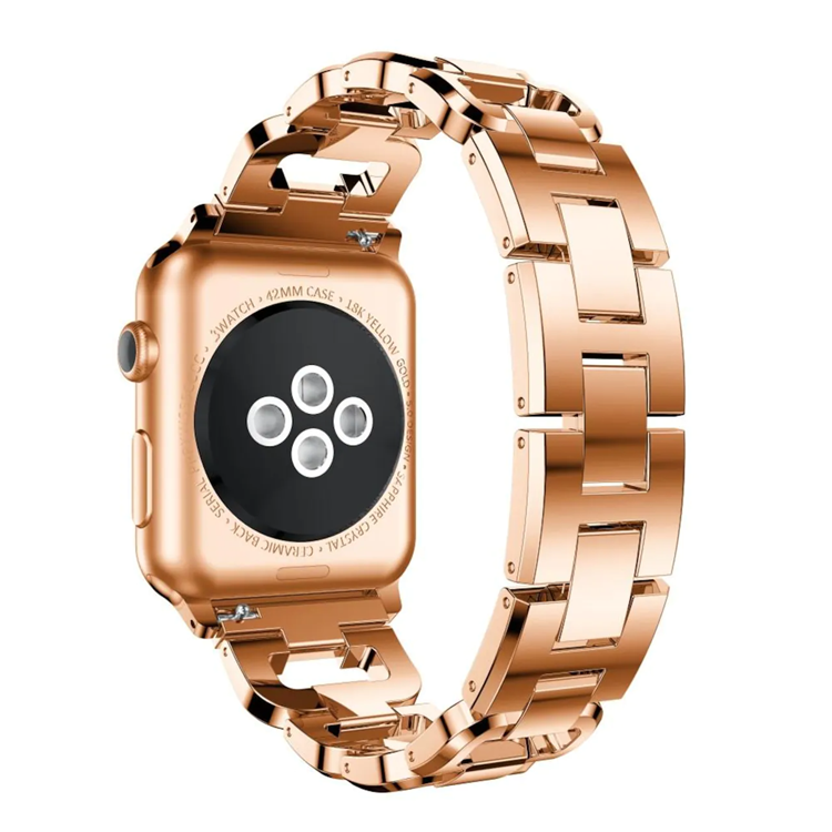 A-One Brand - Apple Watch 2/3/4/5/6/7/SE (38/40/41mm) Armband Rhinestone - Rosa Guld