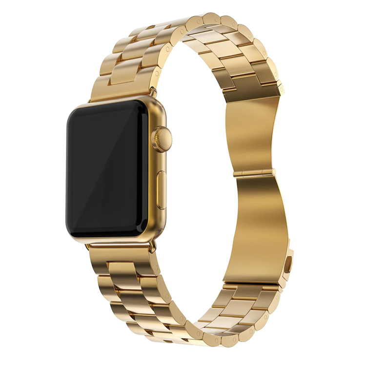 A-One Brand - Apple Watch 2/3/4/5/6/7/SE (38/40/41mm) Armband Metall - Guld