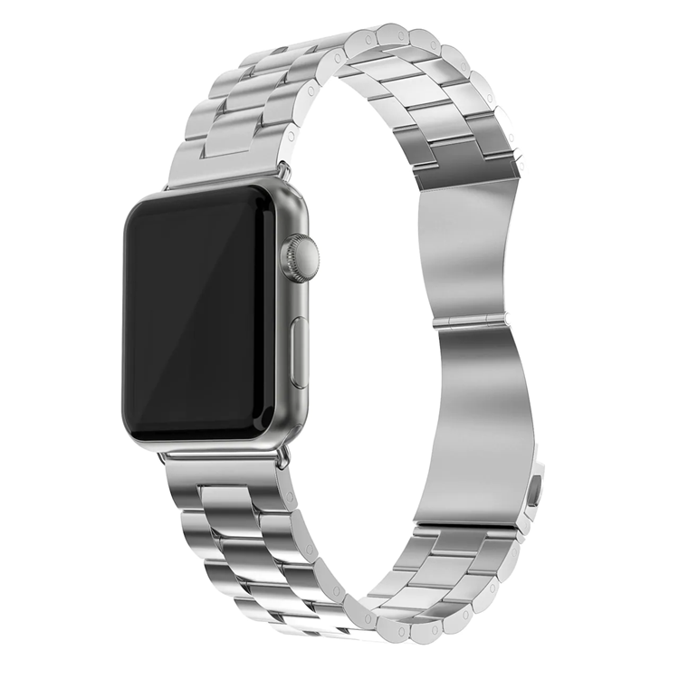 A-One Brand - Apple Watch 2/3/4/5/6/7/SE (42/44/45mm) Armband Metall - Silver
