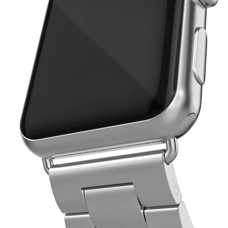 A-One Brand - Apple Watch 2/3/4/5/6/7/SE (42/44/45mm) Armband Metall - Silver