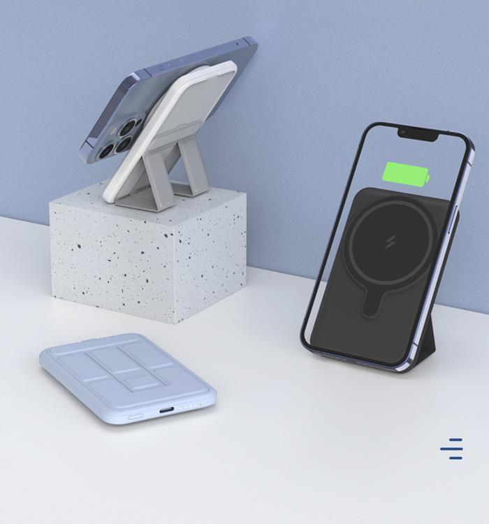 - Magsafe Bracket Magnetic Trådlös Powerbank 5000 mAh - Vit