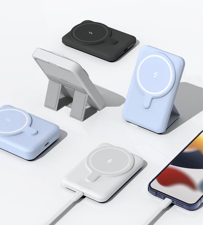 - Magsafe Bracket Magnetic Trådlös Powerbank 5000 mAh - Vit