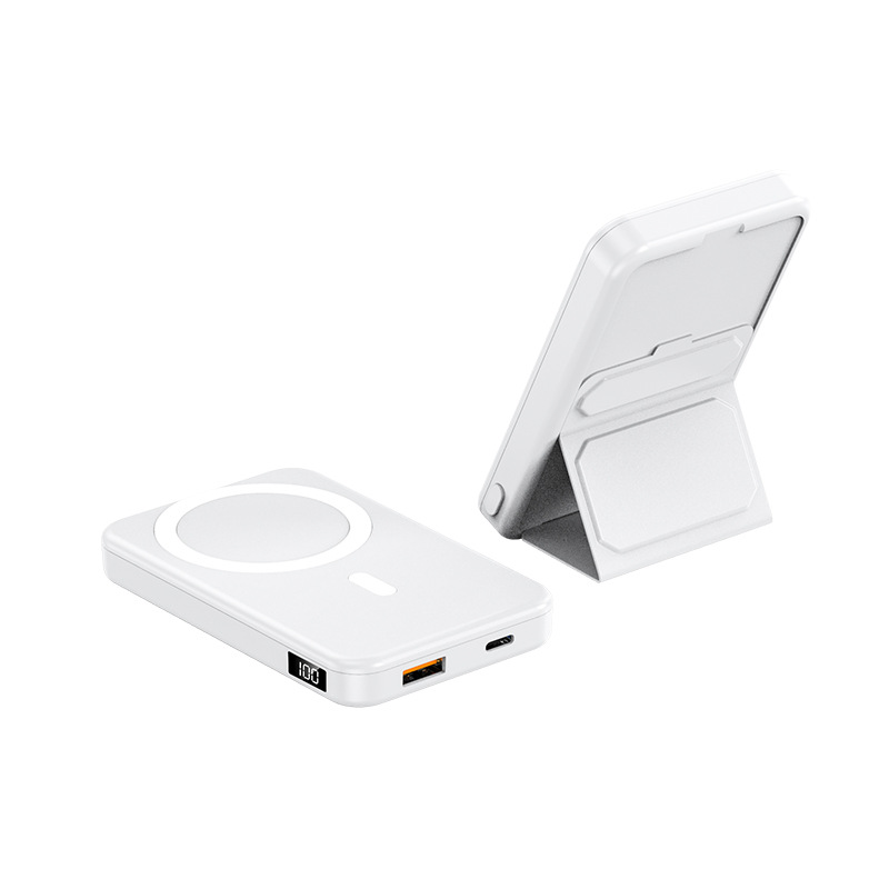 - Magsafe Bracket Magnetic Trådlös Powerbank 5000 mAh - Vit