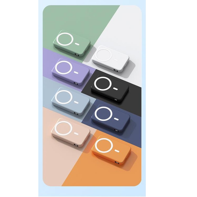 - Magsafe Folding Magnetic Trådlös Powerbank 10000 mAh - Lila