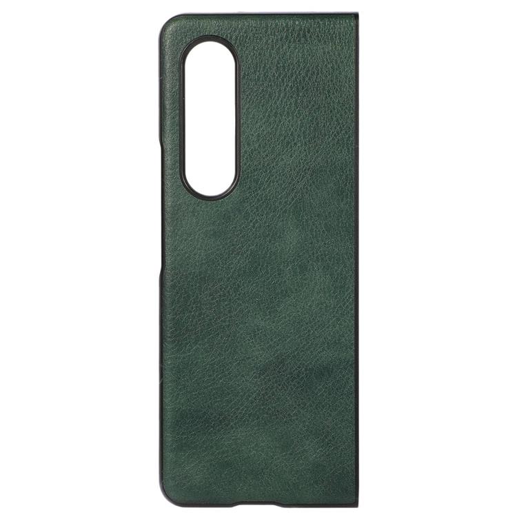 A-One Brand - Galaxy Z Fold 4 Skal Läder Litchi - Grön